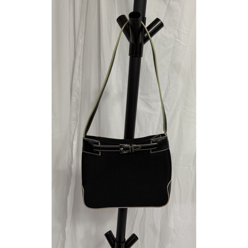 Etienne Aigner Black Nylon Canvas & Leather Handbag/Purse